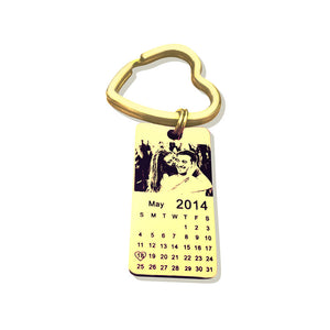 Free Engraving Lovers Calendar Keychain