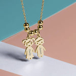 Load image into Gallery viewer, Famliy Name Moppet Necklace for Mom
