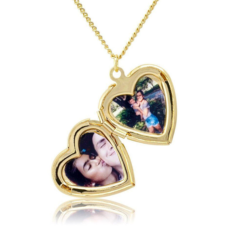 Gold Custom Heart Locket Necklace