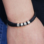 Load image into Gallery viewer, Father&#39;s Day Gift!Men Bracelet with Small Custom Beads（1-8 beads）in Sterling Silver
