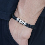 Load image into Gallery viewer, Father&#39;s Day Gift!Men Bracelet with Small Custom Beads（1-8 beads）in Sterling Silver
