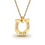 Load image into Gallery viewer, Custom Engraving Horseshoe Necklace Brass
