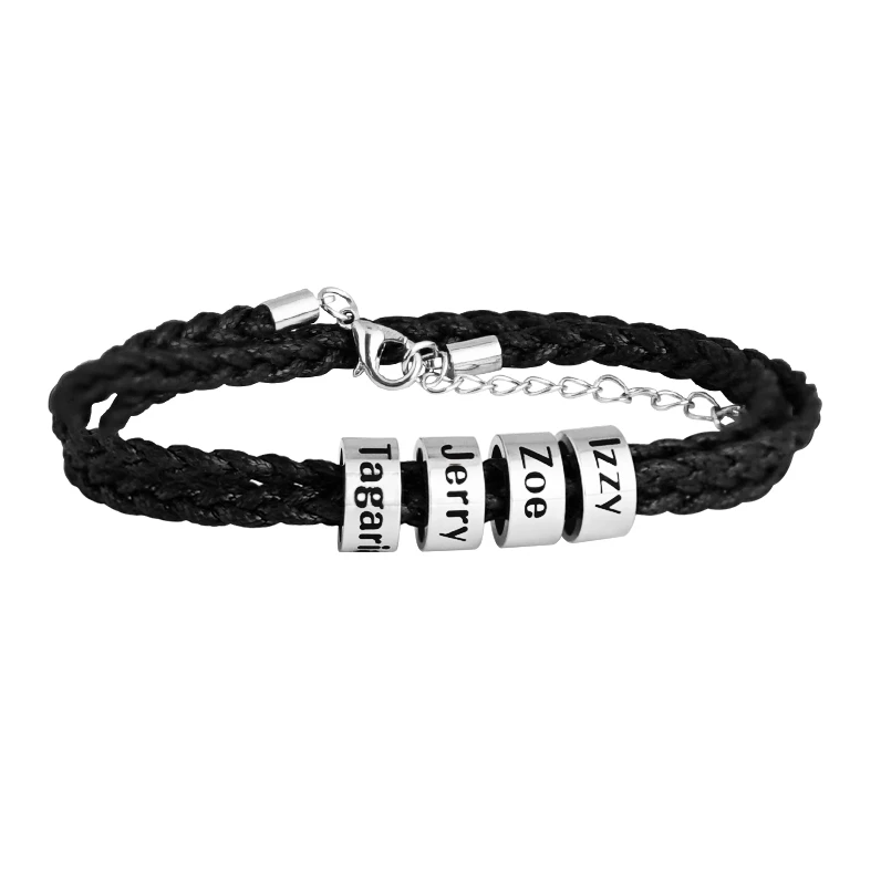 Men Bracelet with Small Custom Beads（15 beads）