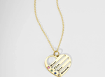 Load image into Gallery viewer, Engraved Heart Birthstone Necklace with Copper
