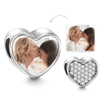 Load image into Gallery viewer, Pave CZ Heart Photo Charm
