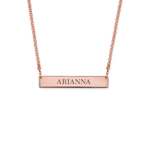 Tiny Engraved Bar Necklace