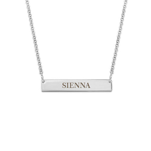 Tiny Engraved Bar Necklace