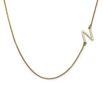 Load image into Gallery viewer, Two Sideways Initial Necklaces in 18k Gold Plating
