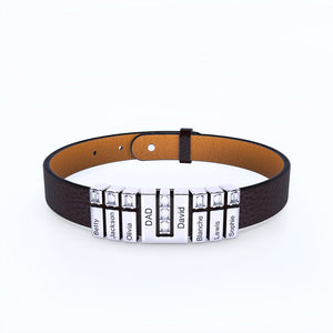 Father's day gift! Men's Personalized U-shaped Leather DAD Bracelet