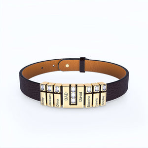 Father's day gift! Men's Personalized U-shaped Leather DAD Bracelet