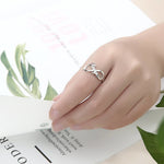 Load image into Gallery viewer, Infinity Name Ring Platinum Plated Silver
