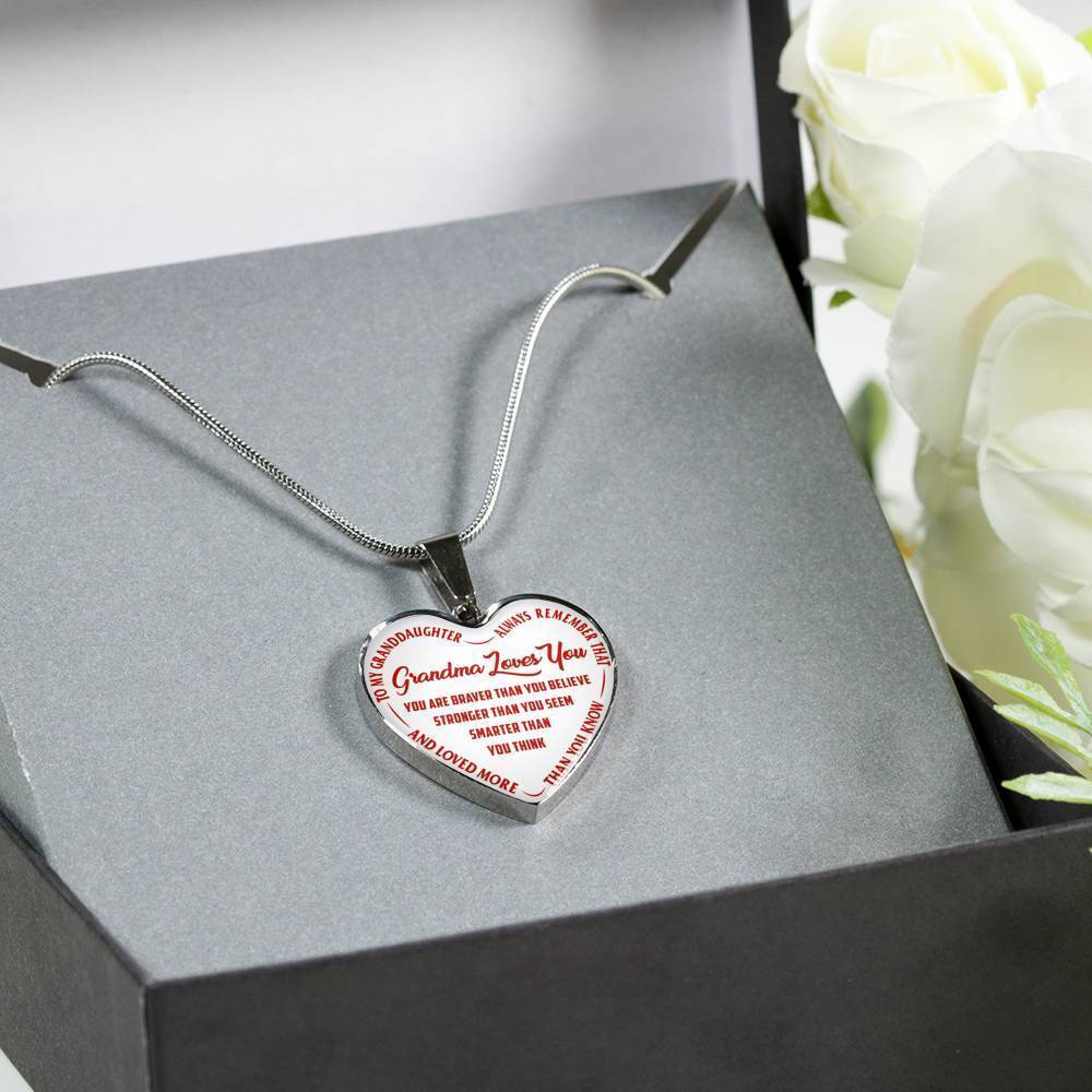 To My Granddaughter Heart Shaped Necklace-always remember that,grandma loves you