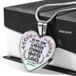 Load image into Gallery viewer, To My Son: You Are Braver, Stronger, Smarter, Loved - Heart Necklace
