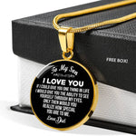 Load image into Gallery viewer, To My Son, One Thing, Love Dad - Circle Necklace Engraving Option

