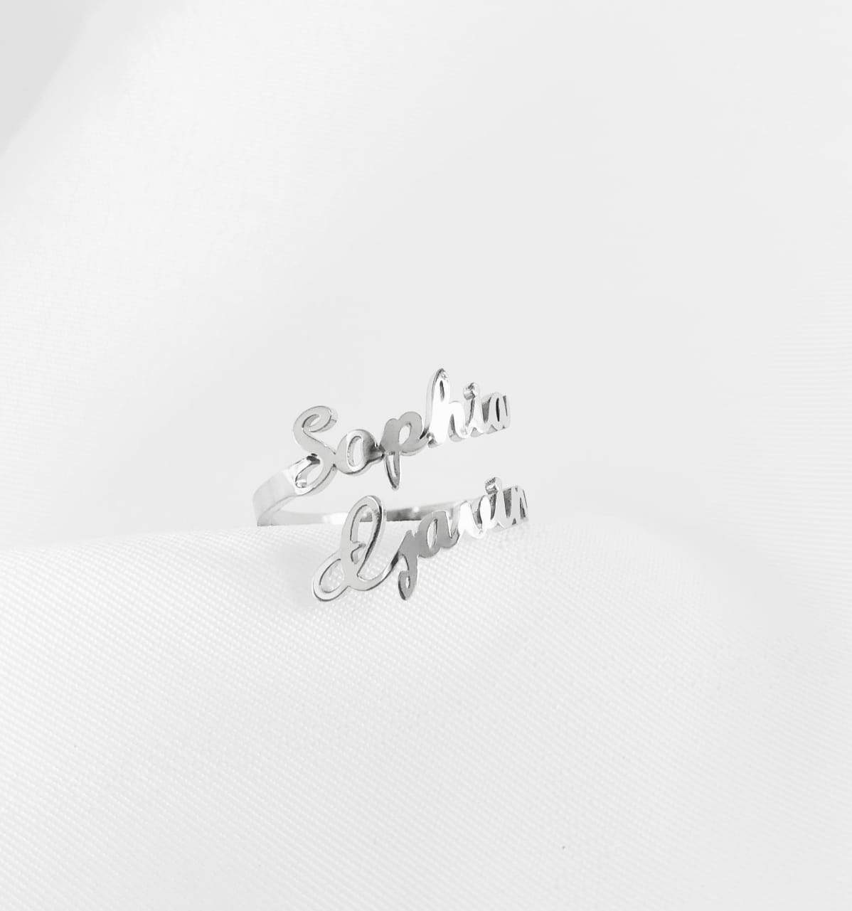 Valentine's Day Gift Personalized Double Name Ring-Adjustable size