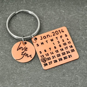 Personalised Engraved Calendar Keychain