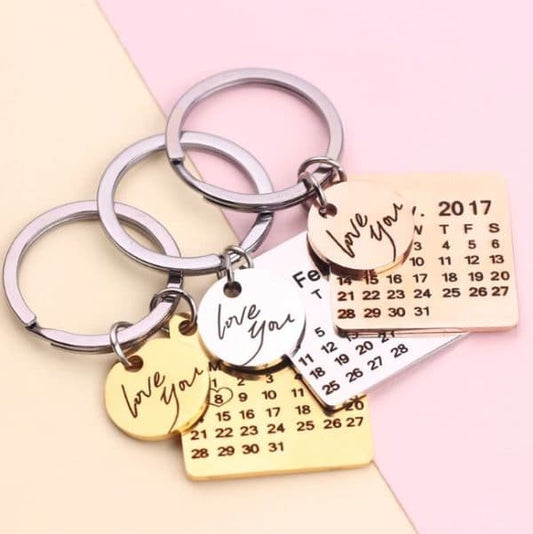 Personalised Engraved Calendar Keychain