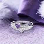 Load image into Gallery viewer, Double Heart Birthstone Promise Ring
