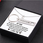 Load image into Gallery viewer, My Man - I Want All Of My Lasts To Be With You - Heart Necklace &amp; Keychain Gift Set
