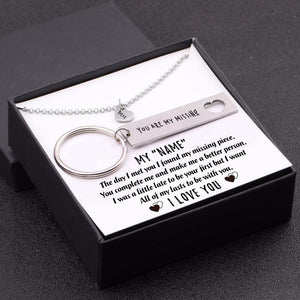 My Man - I Want All Of My Lasts To Be With You - Heart Necklace & Keychain Gift Set
