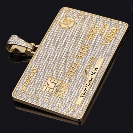 Custom diamond credit card necklace