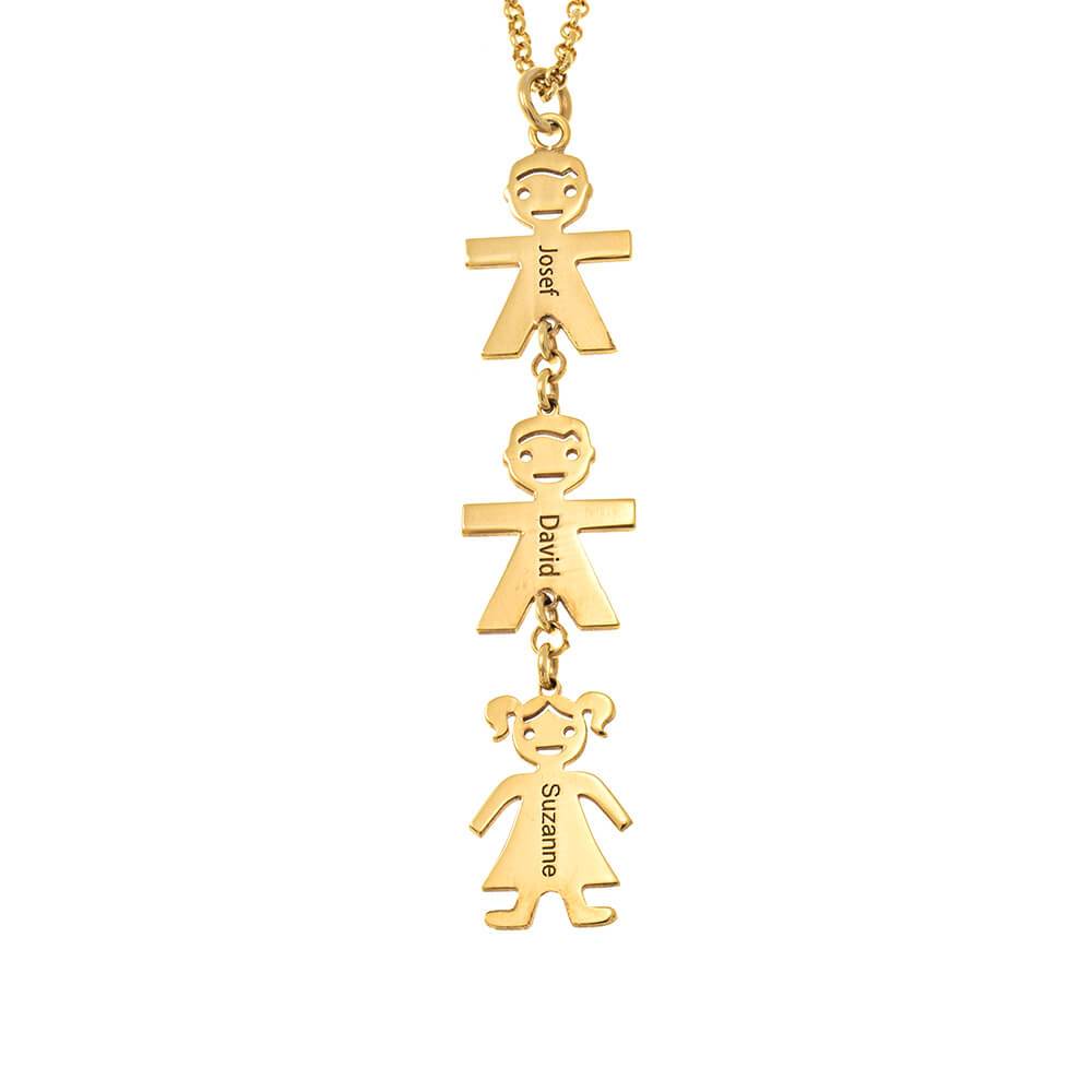 Vertical Mother’s Necklace With Kids（1-8 charms）