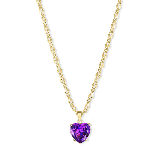 Amethyst Heart Necklace