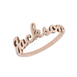 Load image into Gallery viewer, Script Name Ring in Rose Gold Plating
