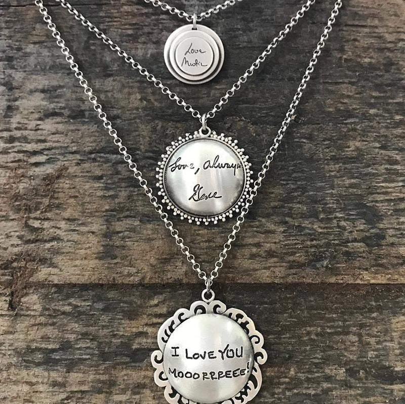 Tiny Handwritten Messages Necklace