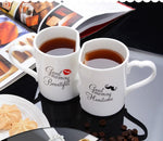 Load image into Gallery viewer, Kissing His and Her Porcelain Coffee Mug 2 PC Set

